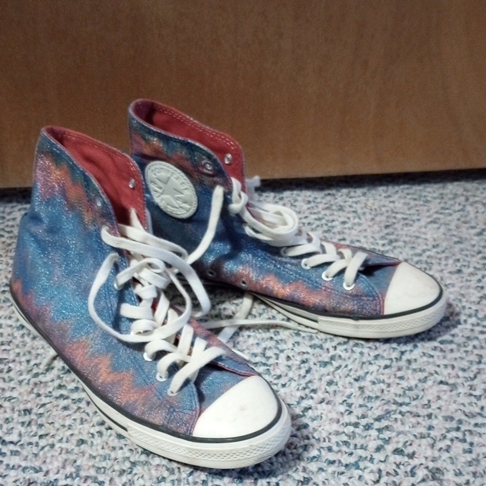 Converse Multicolor Rainbow High-Tops with White Accents Size 6.5